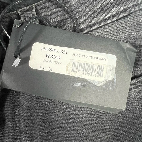 New PAIGE Hoxton High Rise Ultra Skinny Jeans Smoke Grey NWT Denim - Picture 10 of 13
